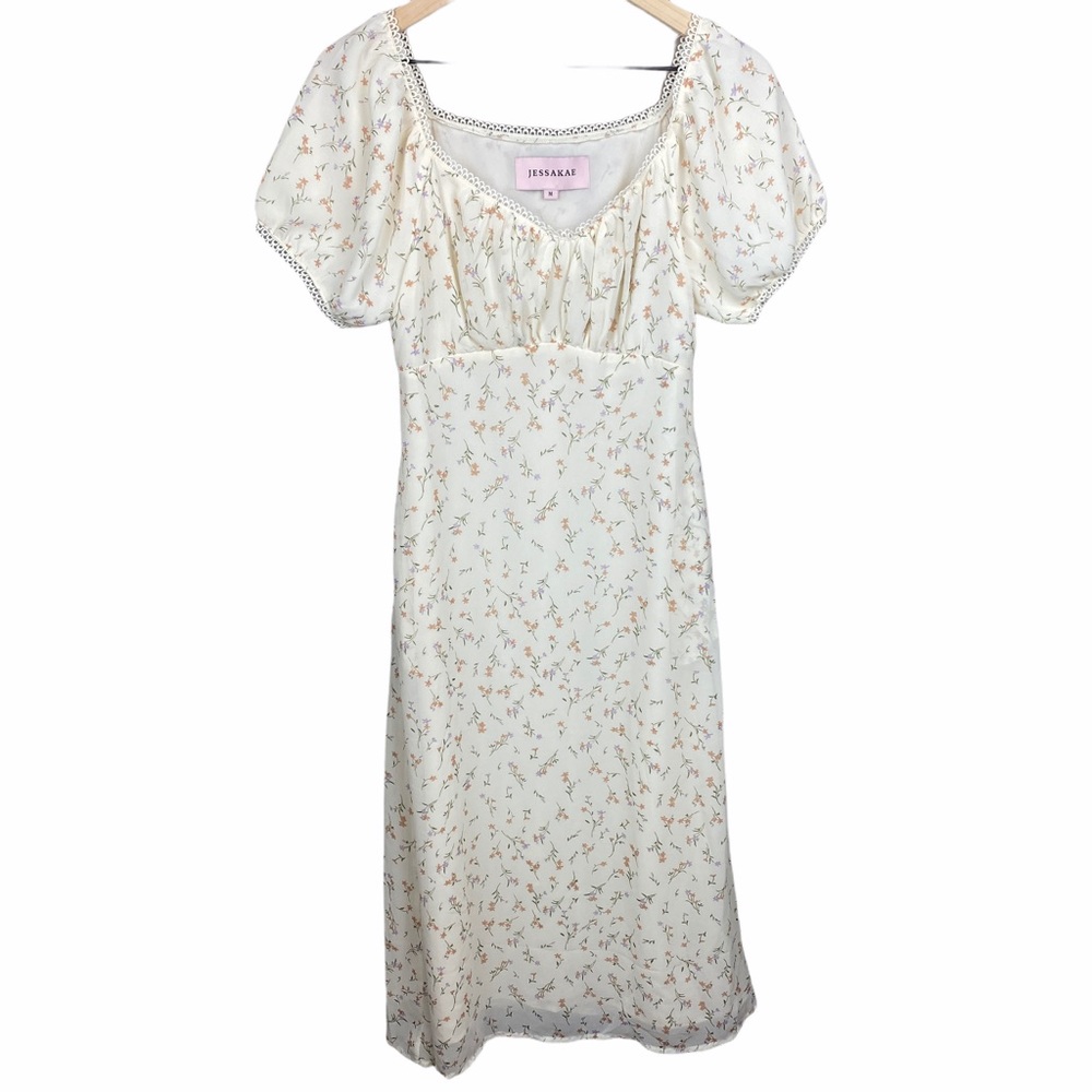 Jessakae Floral Eyelet Cream Dress